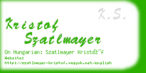 kristof szatlmayer business card